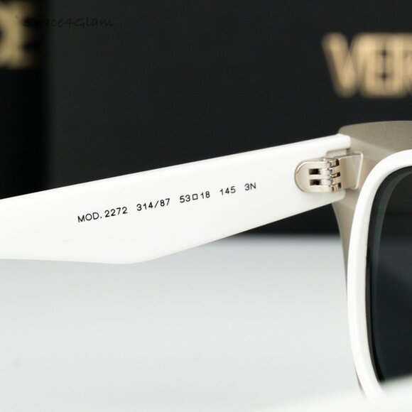 BRAND NEW Versace VE2272 314/87 White Dark Grey Square Women Sunglasses main image 5